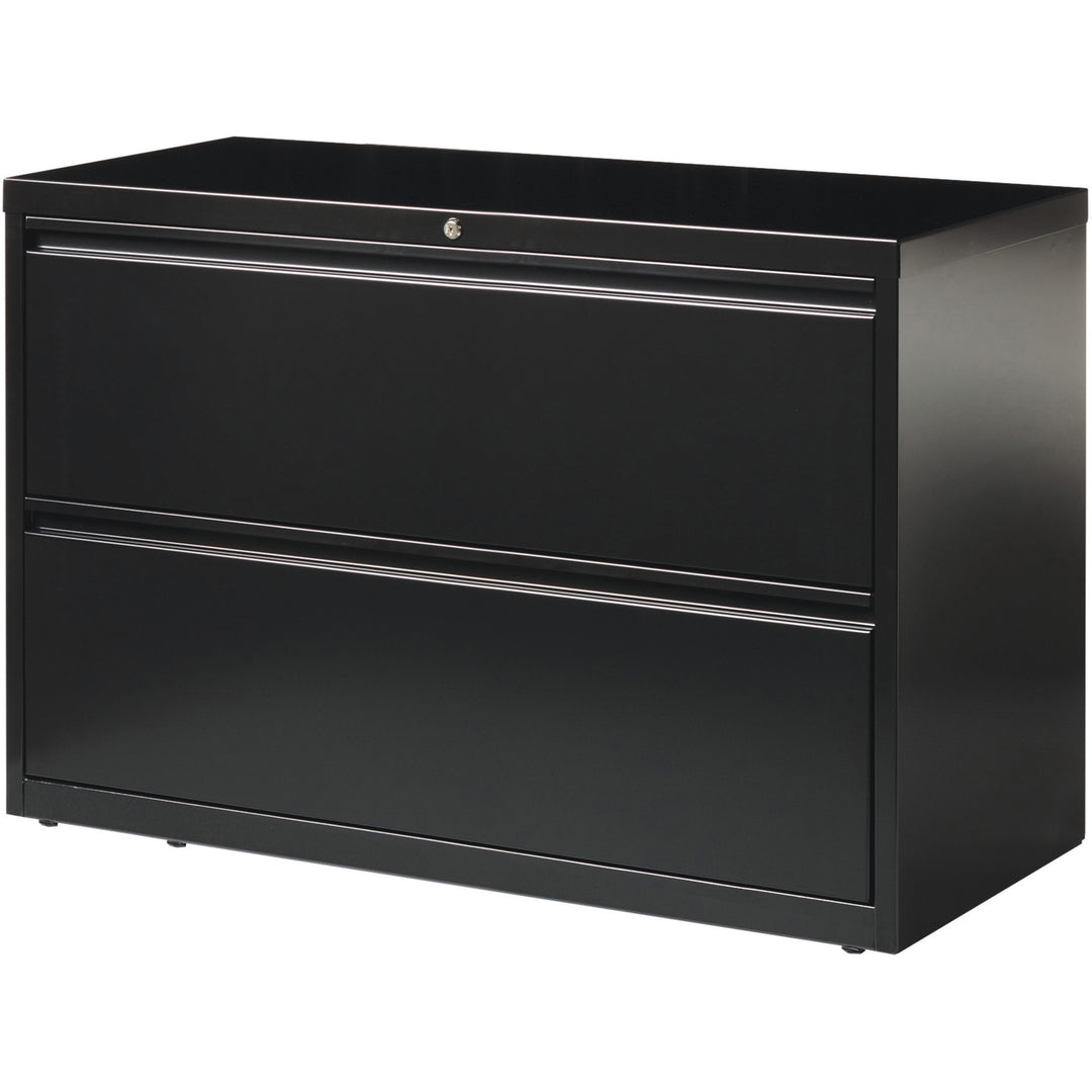 Image of Lorell Lateral File, 2-Drawer, 42"x18-5/8"x28", Black
