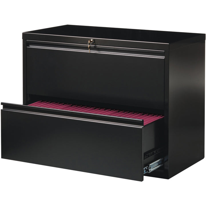 Image of Lorell Lateral File, 2-Drawer, 36"x18-5/8"x28", Black