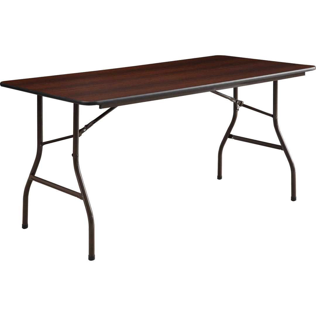 Image of Lorell Folding Table, 60"x30"x29", Mahogany