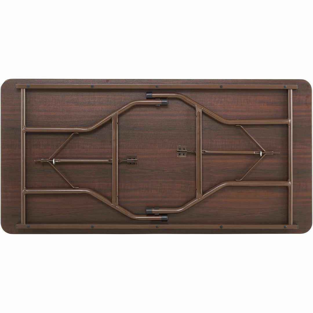 Image of Lorell Folding Table, 60"x30"x29", Mahogany