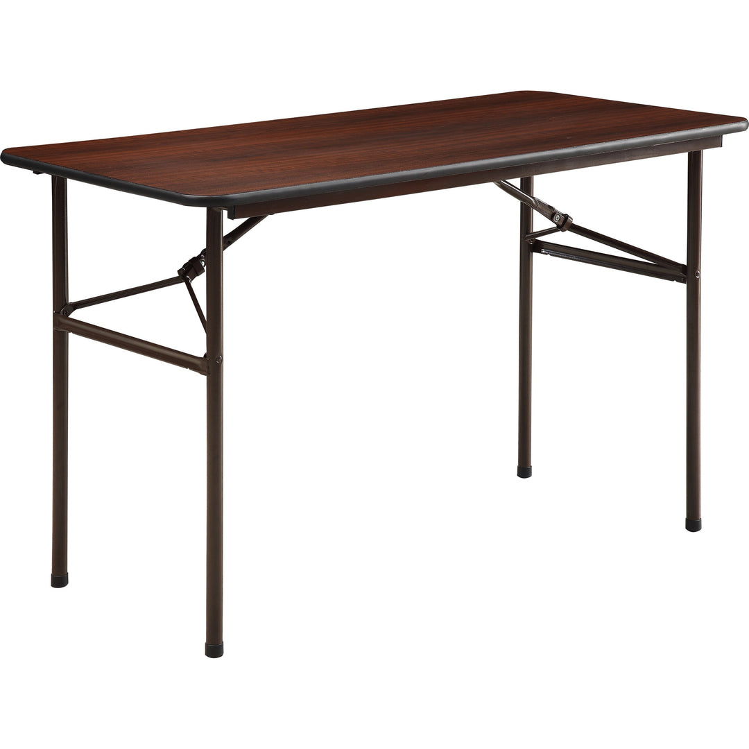 Image of Lorell Folding Table, 48"x24"x29", Mahogany
