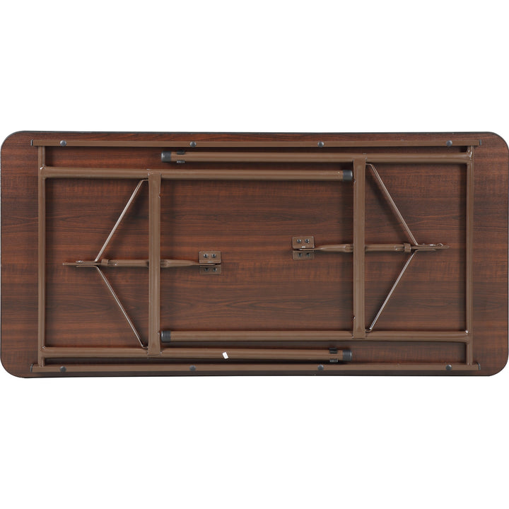Image of Lorell Folding Table, 48"x24"x29", Mahogany