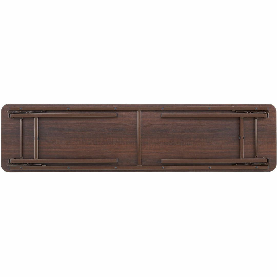 Image of Lorell Folding Table, 96"x30"x29", Mahogany