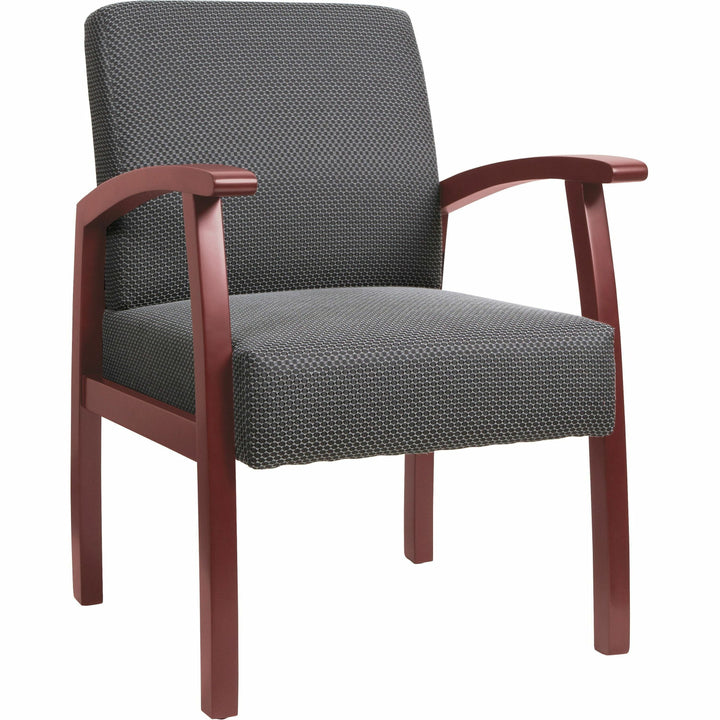 Image of Lorell Guest Chairs, 24"x25"x35-1/2", Charcoal/Mahogany frame