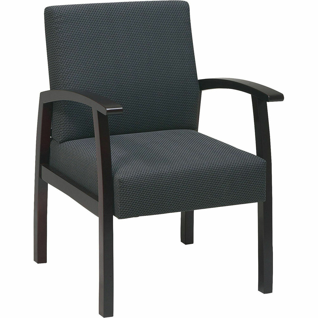 Image of Lorell Guest Chairs, 24"x25"x35-1/2", Charcoal/Mahogany frame