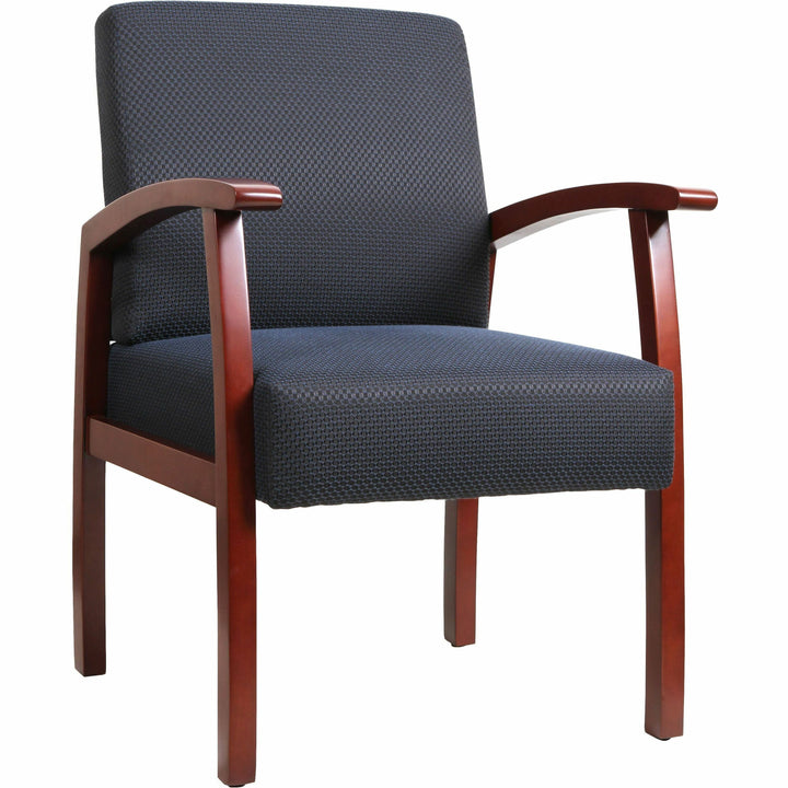 Image of Lorell Guest Chairs, 24"x25"x35-1/2",Midnight Blue/Cherry frame