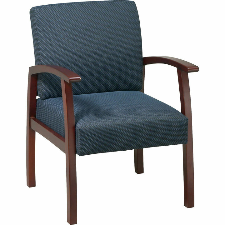 Image of Lorell Guest Chairs, 24"x25"x35-1/2",Midnight Blue/Cherry frame