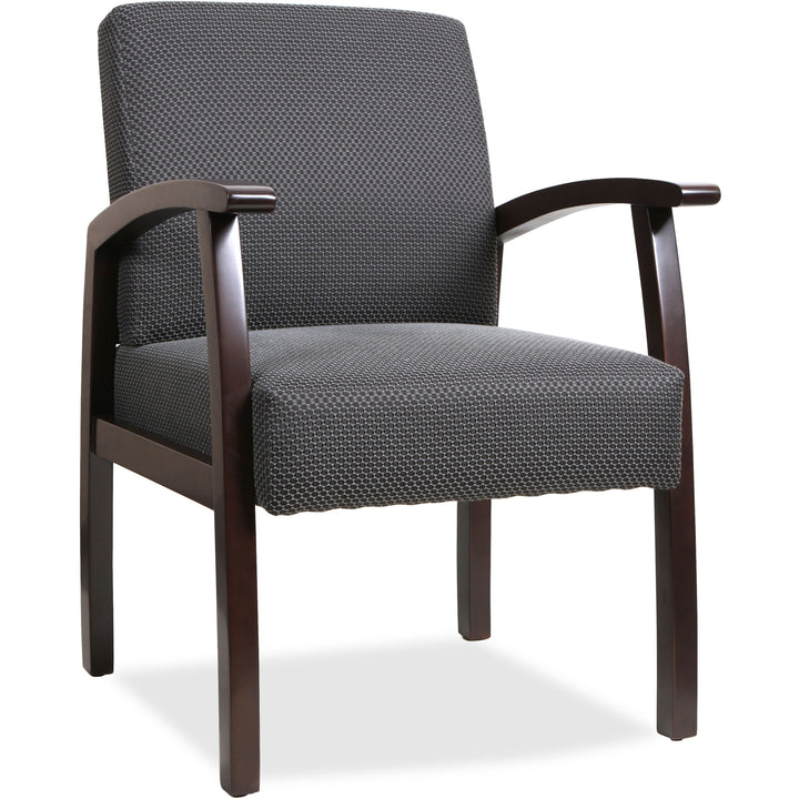 Image of Lorell Guest Chairs, 24"x25"x35-1/2", Charcoal/Espresso frame