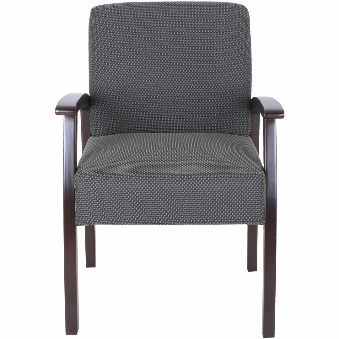 Image of Lorell Guest Chairs, 24"x25"x35-1/2", Charcoal/Espresso frame