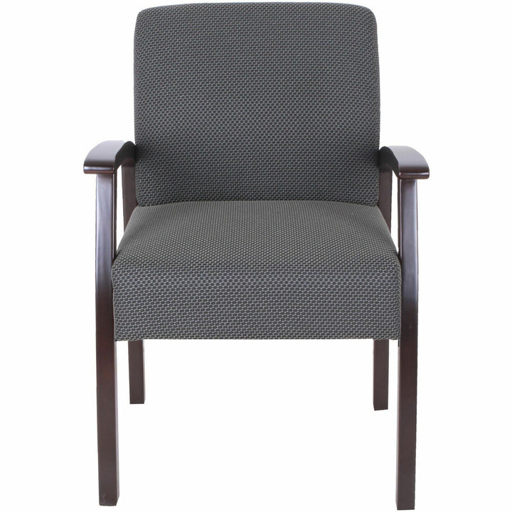 Image of Lorell Guest Chairs, 24"x25"x35-1/2", Charcoal/Espresso frame