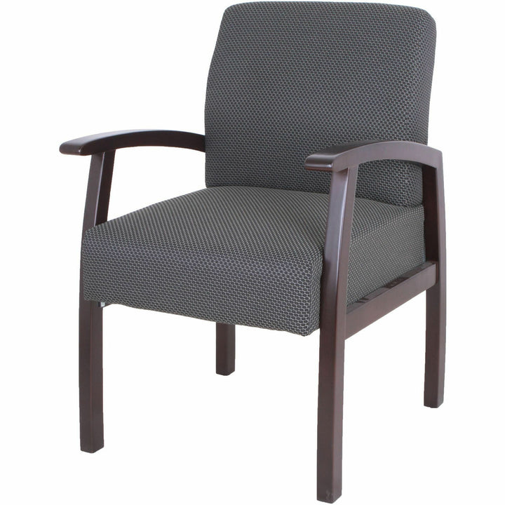 Image of Lorell Guest Chairs, 24"x25"x35-1/2", Charcoal/Espresso frame