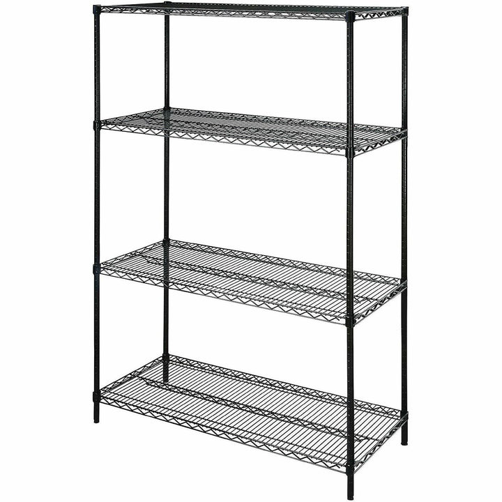 Image of Lorell Shelving,Wire,4 Shelves/4 Posts,48"x24"x72",BK