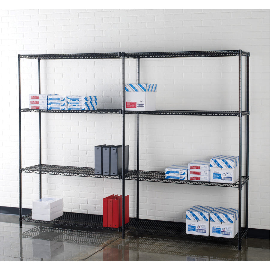Image of Lorell Shelving,Wire,4 Shelves/4 Posts,48"x24"x72",BK