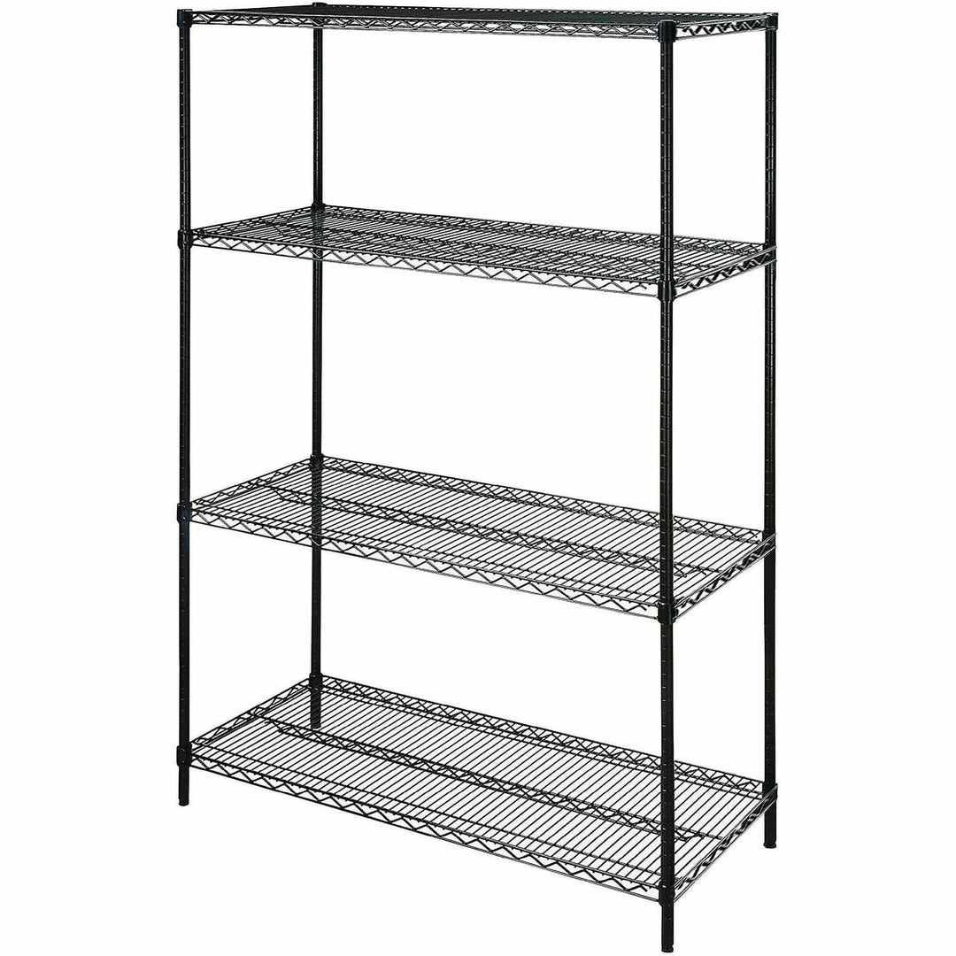 Image of Lorell Shelving,Wire,4 Shelves/4 Posts,36"x24"x72",BK