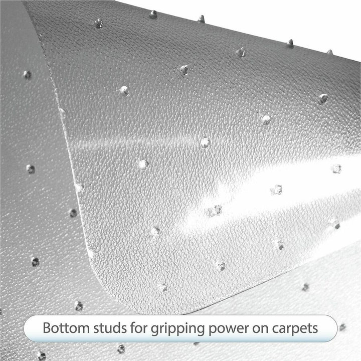 Image of Lorell 69156 Corner Workstation Chair Mat for Medium-Pile Carpet, 48" x 60"