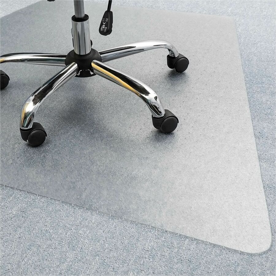 Image of Lorell 69156 Corner Workstation Chair Mat for Medium-Pile Carpet, 48" x 60"