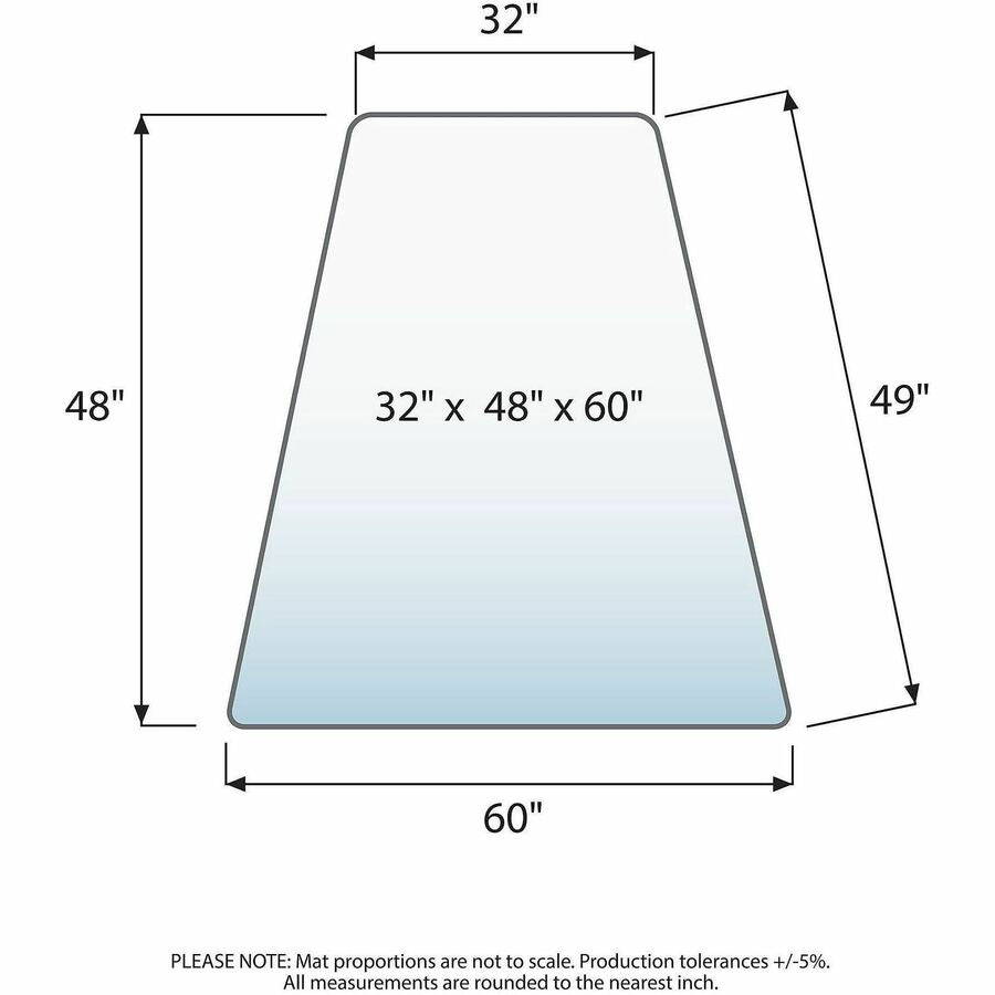 Image of Lorell 69156 Corner Workstation Chair Mat for Medium-Pile Carpet, 48" x 60"