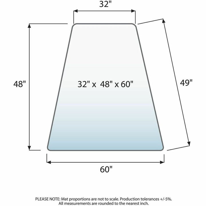 Image of Lorell 69156 Corner Workstation Chair Mat for Medium-Pile Carpet, 48" x 60"