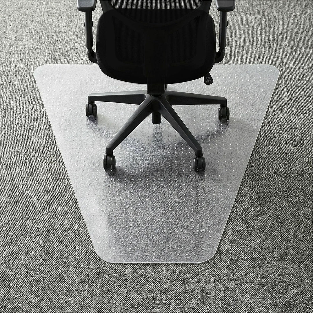 Image of Lorell 69156 Corner Workstation Chair Mat for Medium-Pile Carpet, 48" x 60"