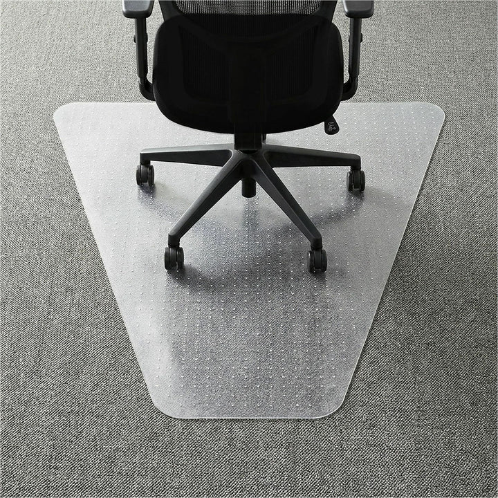 Image of Lorell 69156 Corner Workstation Chair Mat for Medium-Pile Carpet, 48" x 60"