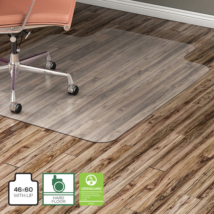 Image of Lorell Hard Floor Chairmat,Str Edge,46"x60",Wide Lip 25"x12",CL