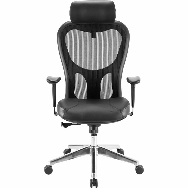 Image of Lorell Executive High-Back Chair, 24-7/8"x23-5/8"x52-7/8", Black