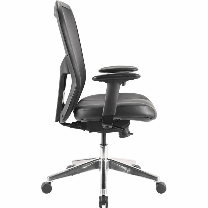 Image of Lorell Executive High-Back Chair, 24-7/8"x23-5/8"x44-1/8", Black