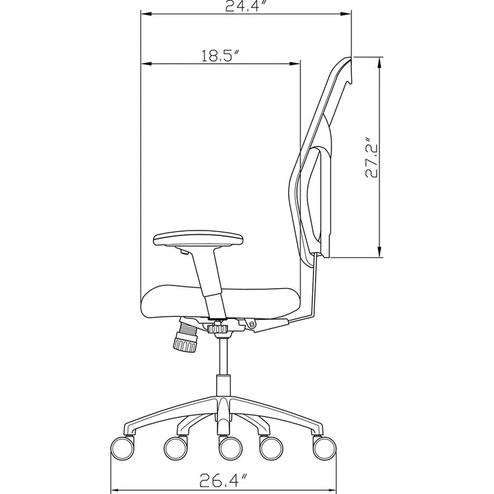 Image of Lorell Executive High-Back Chair, 24-7/8"x23-5/8"x44-1/8", Black