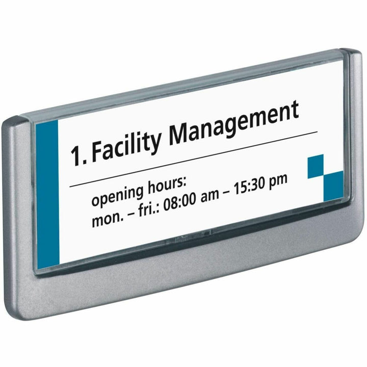 Image of Durable Office Products Click Sign, 6-3/4"x5/8"x3", Graphite