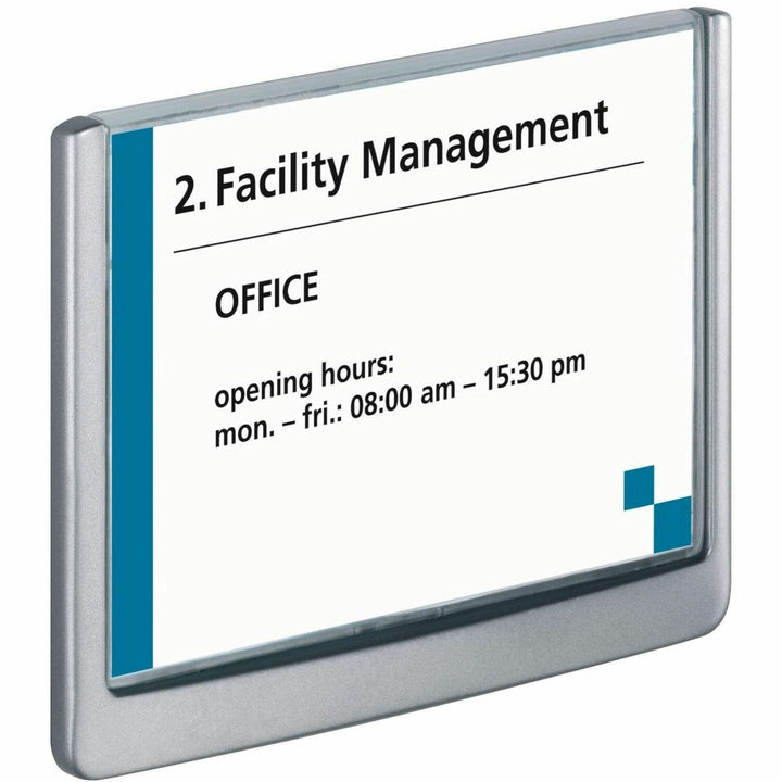 Image of Durable® Click Sign Holder For Interior Walls, 6.75 x 0.63 x 5.13, Gray