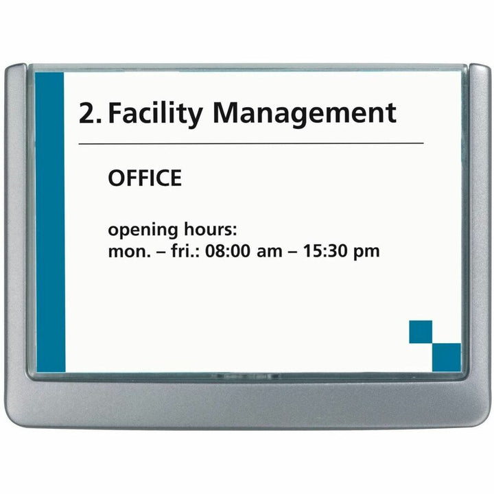 Image of Durable® Click Sign Holder For Interior Walls, 6.75 x 0.63 x 5.13, Gray