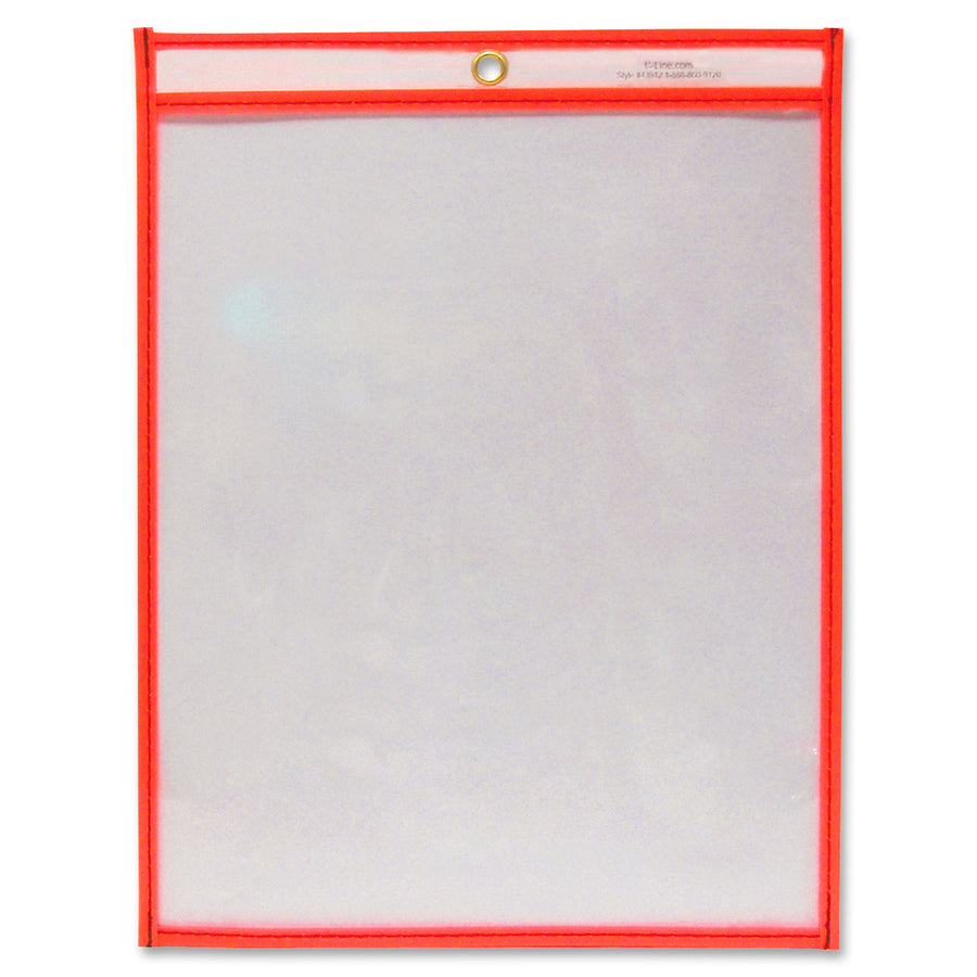 Image of C-Line® Reusable Dry Erase Pockets, 9 x 12, Neon Red, 30/Pack