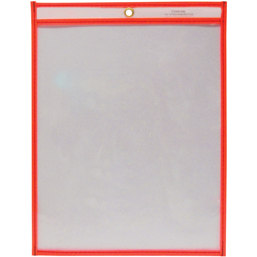 Image of C-Line® Reusable Dry Erase Pockets, 9 x 12, Neon Red, 30/Pack