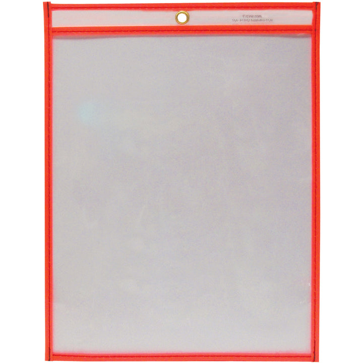Image of C-Line® Reusable Dry Erase Pockets, 9 x 12, Neon Red, 30/Pack