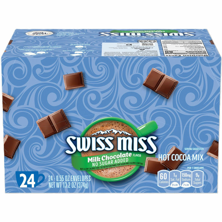 Image of Swiss Miss® Hot Chocolate,Instant, .55 oz Packets,24/BX,No Sugar Added