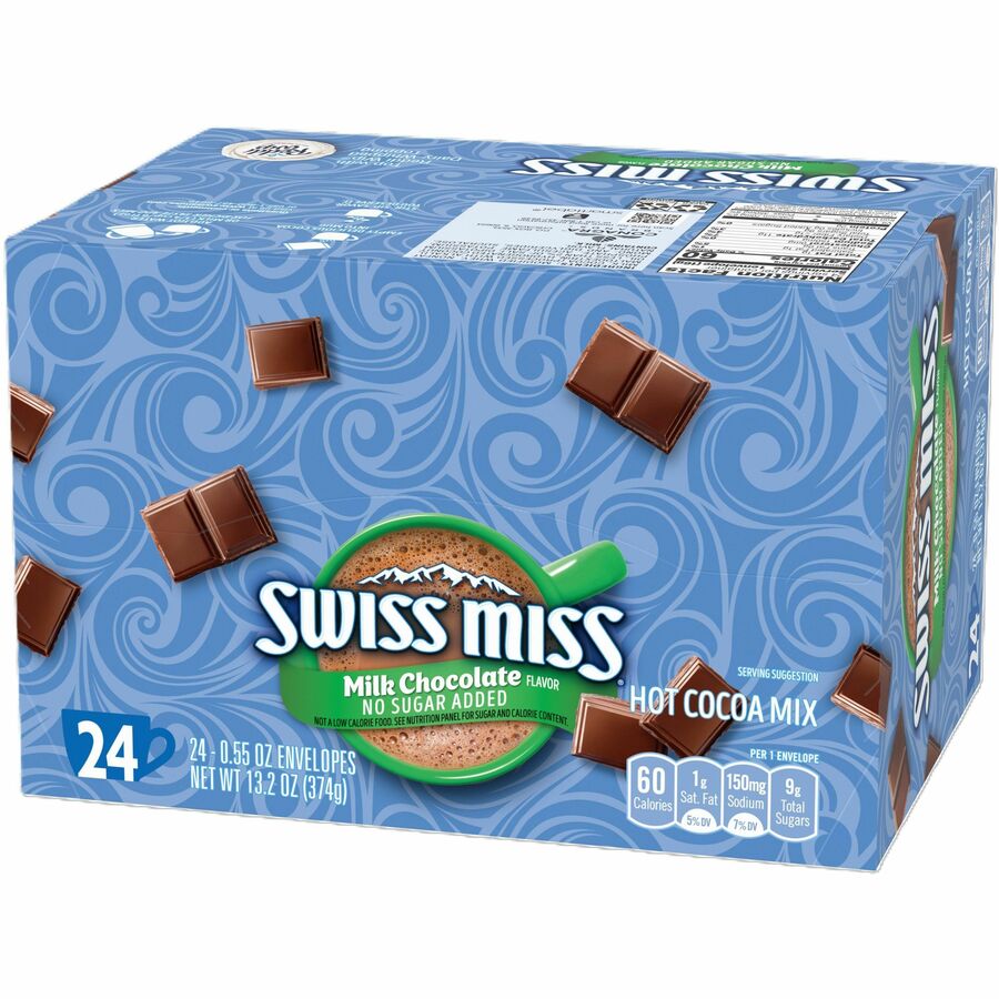 Image of Swiss Miss® Hot Chocolate,Instant, .55 oz Packets,24/BX,No Sugar Added