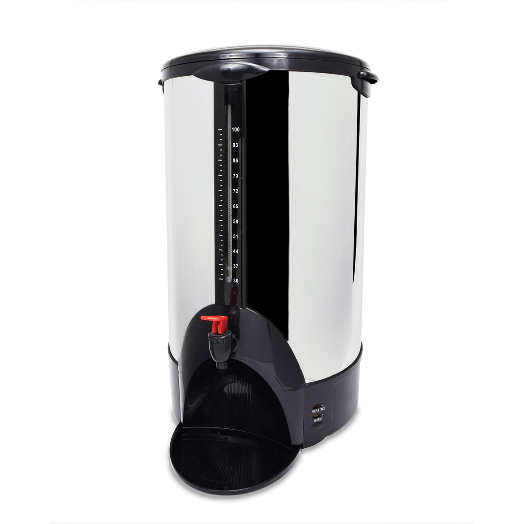 Image of Coffee Pro CP100 100-cup Commercial Urn/Coffeemaker, 100 Cup(s), Multi-serve, Stainless Steel, Plastic Body, 1 Each