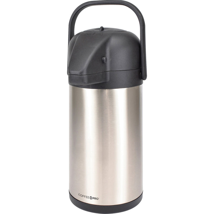 Image of Coffee Pro Airpot, 2.2 Liter, 6"x8"x16', Stainless Steel