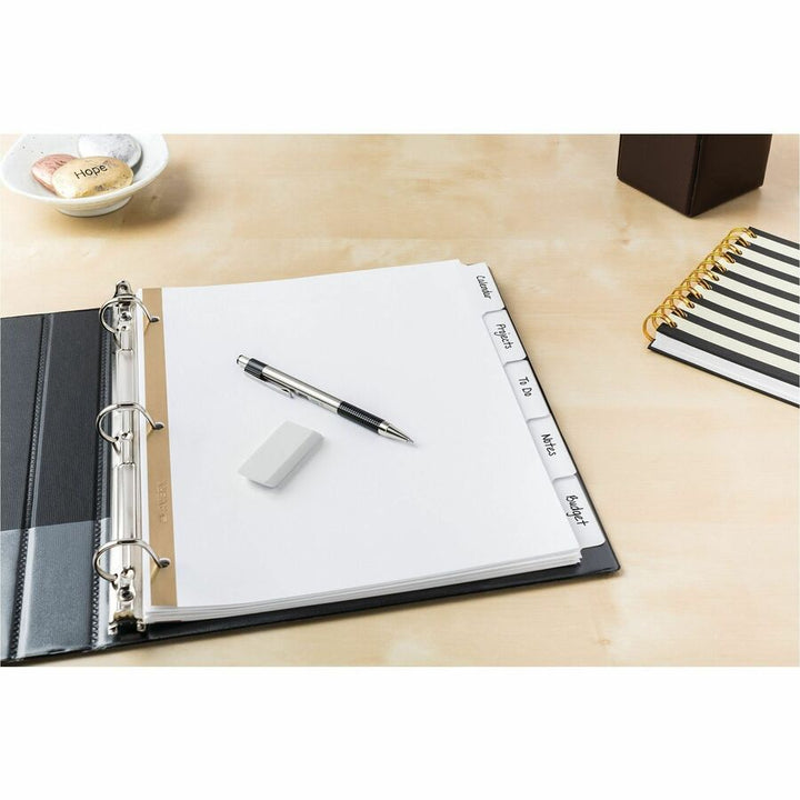 Image of Avery® Write and Erase Big Tab Paper Dividers, 5-Tab, 11 x 8.5, White, White Tabs, 1 Set