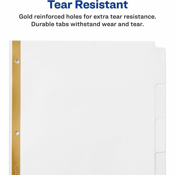 Image of Avery® Write and Erase Big Tab Paper Dividers, 5-Tab, 11 x 8.5, White, White Tabs, 1 Set