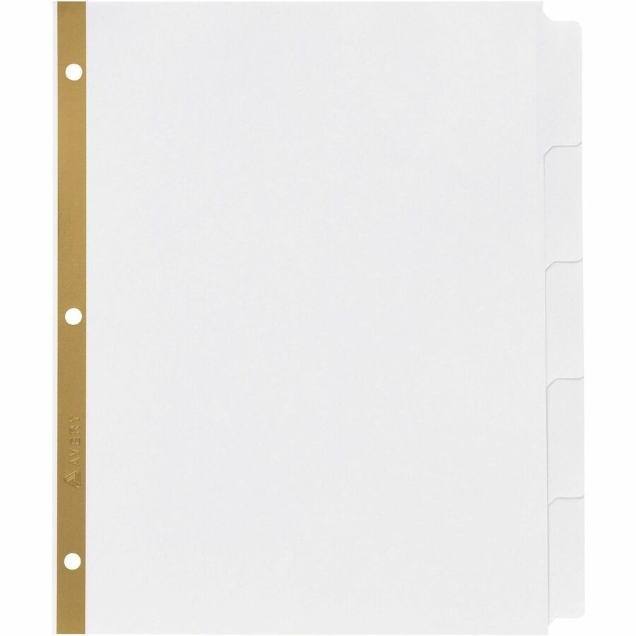 Image of Avery® Write and Erase Big Tab Paper Dividers, 5-Tab, 11 x 8.5, White, White Tabs, 1 Set