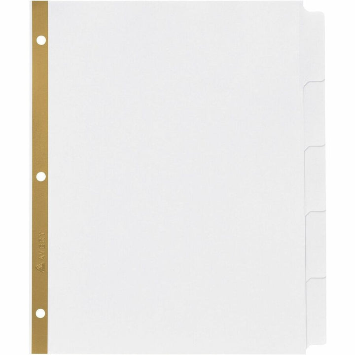 Image of Avery® Write and Erase Big Tab Paper Dividers, 5-Tab, 11 x 8.5, White, White Tabs, 1 Set