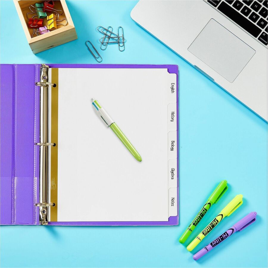 Image of Avery® Write and Erase Big Tab Paper Dividers, 5-Tab, 11 x 8.5, White, White Tabs, 1 Set