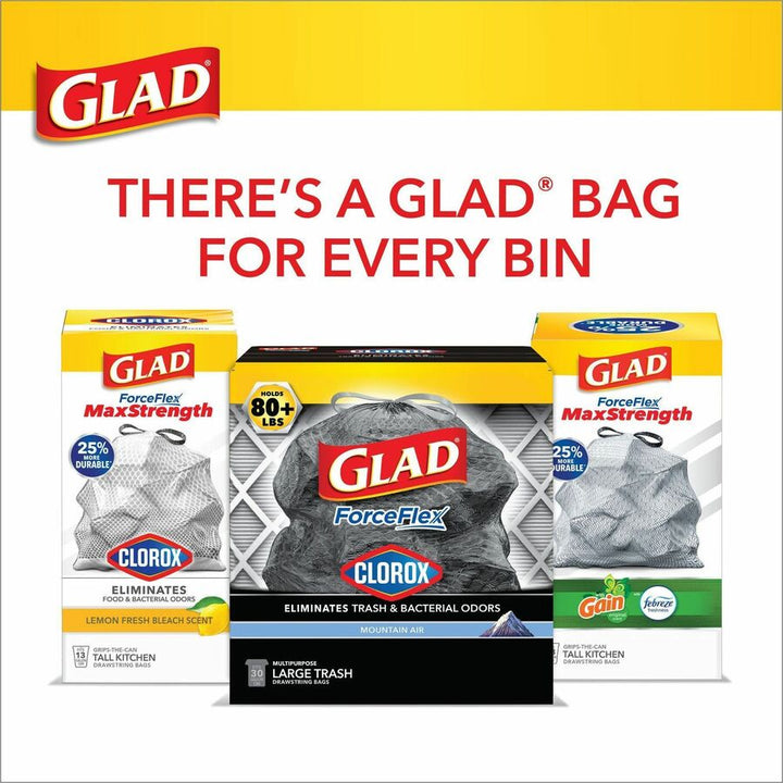 Image of Clorox® Trash Bags, Drawstring, 30 Gal, 25 Bags/Box, Black