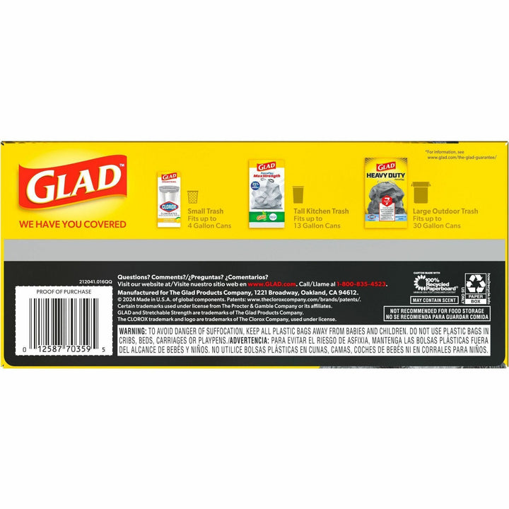 Image of Clorox® Trash Bags, Drawstring, 30 Gal, 25 Bags/Box, Black