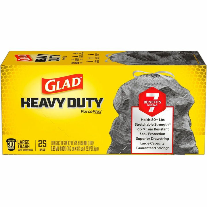 Image of Clorox® Trash Bags, Drawstring, 30 Gal, 25 Bags/Box, Black