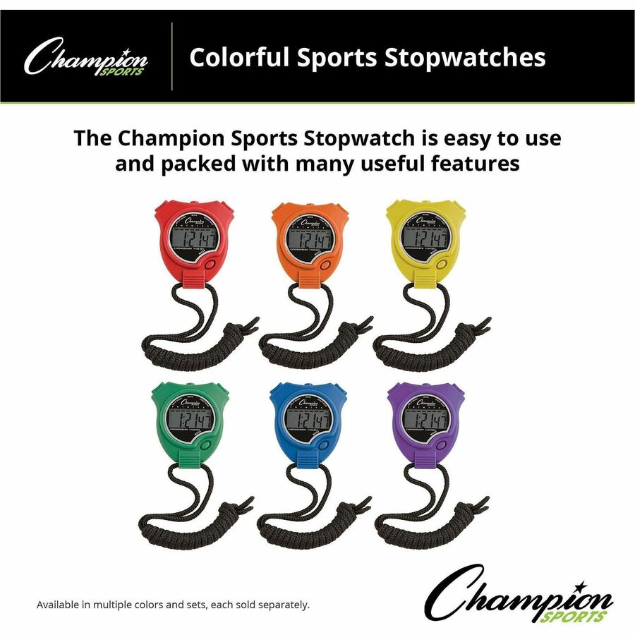 Image of Champion Sports 910SET Stop Watch Set, Sports, Digital, Quartz, 6 / Set