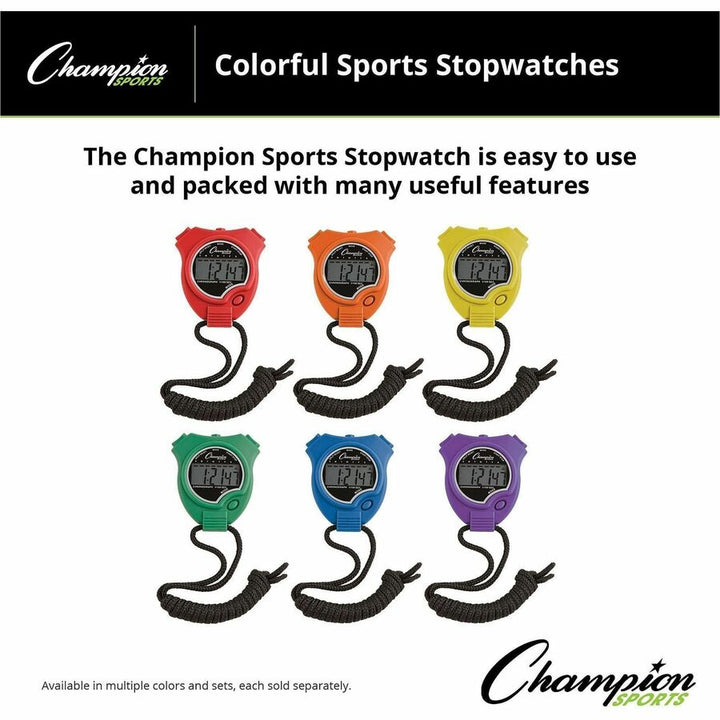 Image of Champion Sports 910SET Stop Watch Set, Sports, Digital, Quartz, 6 / Set