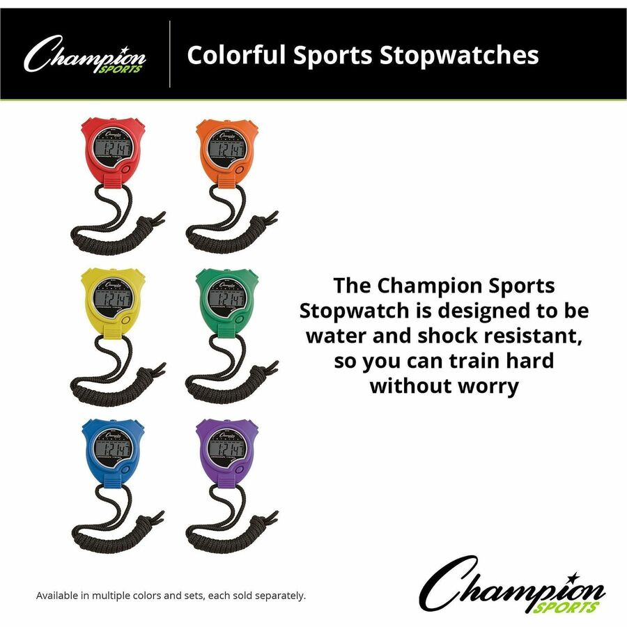 Image of Champion Sports 910SET Stop Watch Set, Sports, Digital, Quartz, 6 / Set