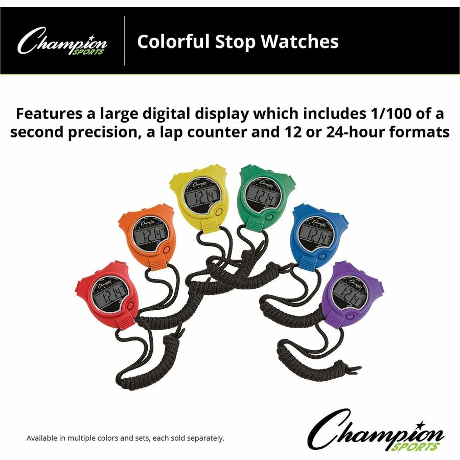 Image of Champion Sports 910SET Stop Watch Set, Sports, Digital, Quartz, 6 / Set